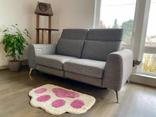 Load image into Gallery viewer, Cricket & Junebug Bathroom Rug/Mat Cat Paws 23x35 Inch (White & Pink)