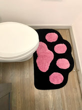 Load image into Gallery viewer, Cricket & Junebug Bathroom Rug/Mat Cat Paws 23x35 Inch (Black & Pink)