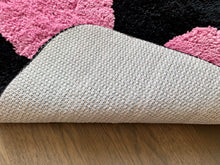 Load image into Gallery viewer, Cricket & Junebug Bathroom Rug/Mat Cat Paws 23x35 Inch (Black & Pink)