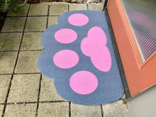 Load image into Gallery viewer, Cricket & Junebug Doormat Cat Paws 23x35 (Blue & Pink)