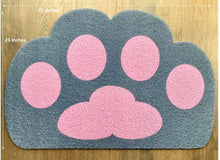 Load image into Gallery viewer, Cricket & Junebug Doormat Cat Paws 23x35 (Blue & Pink)