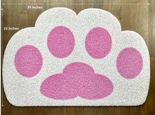 Load image into Gallery viewer, Cricket & Junebug Doormat Cat Paws 23x35 (White & Pink)