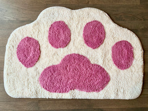 Cricket & Junebug Cat Paws Oven Mitts (White & Pink) & Bath Rug (White & Pink)