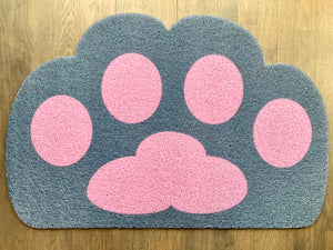 Cricket & Junebug Doormat Cat Paws 23x35 (Blue & Pink)