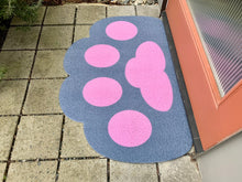 Load image into Gallery viewer, Cricket &amp; Junebug Doormat Cat Paws 23x35 (Blue &amp; Pink)
