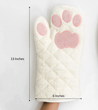 Load image into Gallery viewer, Cricket &amp; Junebug Oven Mitts Cat Paws - White and Pink
