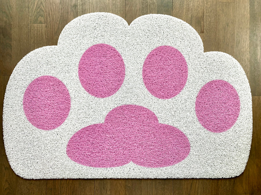 Cricket & Junebug Doormat Cat Paws 23x35 (White & Pink)