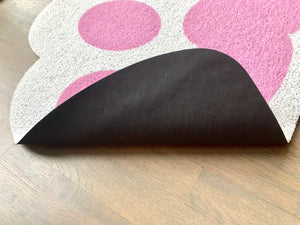 Cricket & Junebug Doormat Cat Paws 23x35 (White & Pink)